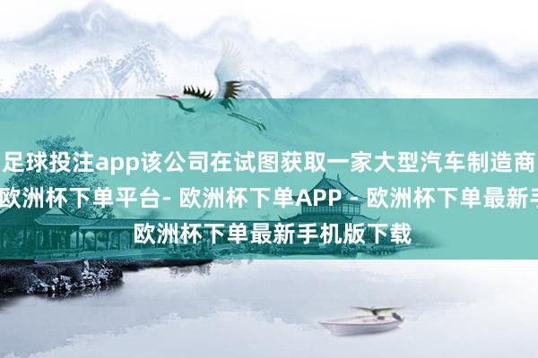 足球投注app该公司在试图获取一家大型汽车制造商的投资后-欧洲杯下单平台- 欧洲杯下单APP - 欧洲杯下单最新手机版下载