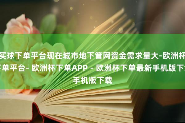 买球下单平台现在城市地下管网资金需求量大-欧洲杯下单平台- 欧洲杯下单APP - 欧洲杯下单最新手机版下载