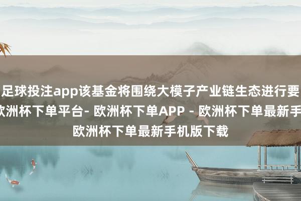 足球投注app该基金将围绕大模子产业链生态进行要点布局-欧洲杯下单平台- 欧洲杯下单APP - 欧洲杯下单最新手机版下载