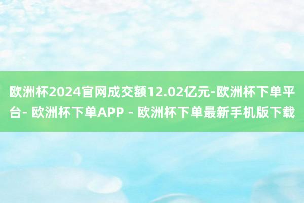 欧洲杯2024官网成交额12.02亿元-欧洲杯下单平台- 欧洲杯下单APP - 欧洲杯下单最新手机版下载