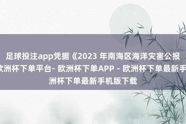 足球投注app凭据《2023 年南海区海洋灾害公报》尊府-欧洲杯下单平台- 欧洲杯下单APP - 欧洲杯下单最新手机版下载